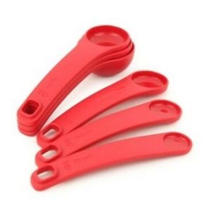 Red measuring spoons